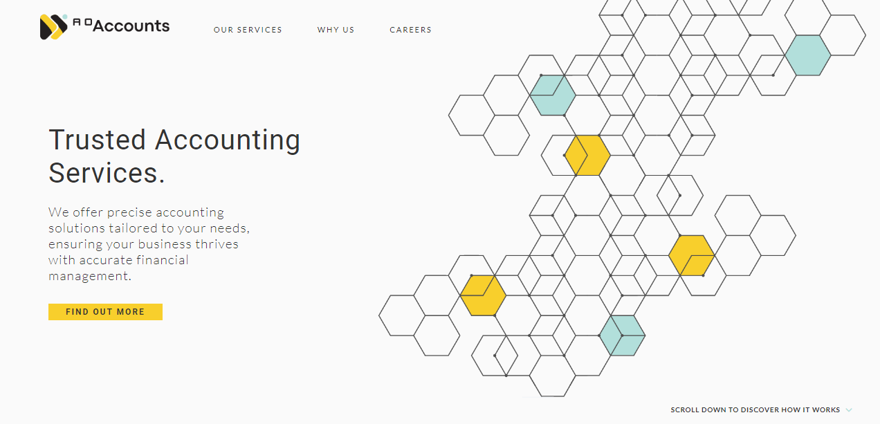 Affordable web design example for a small UK business
