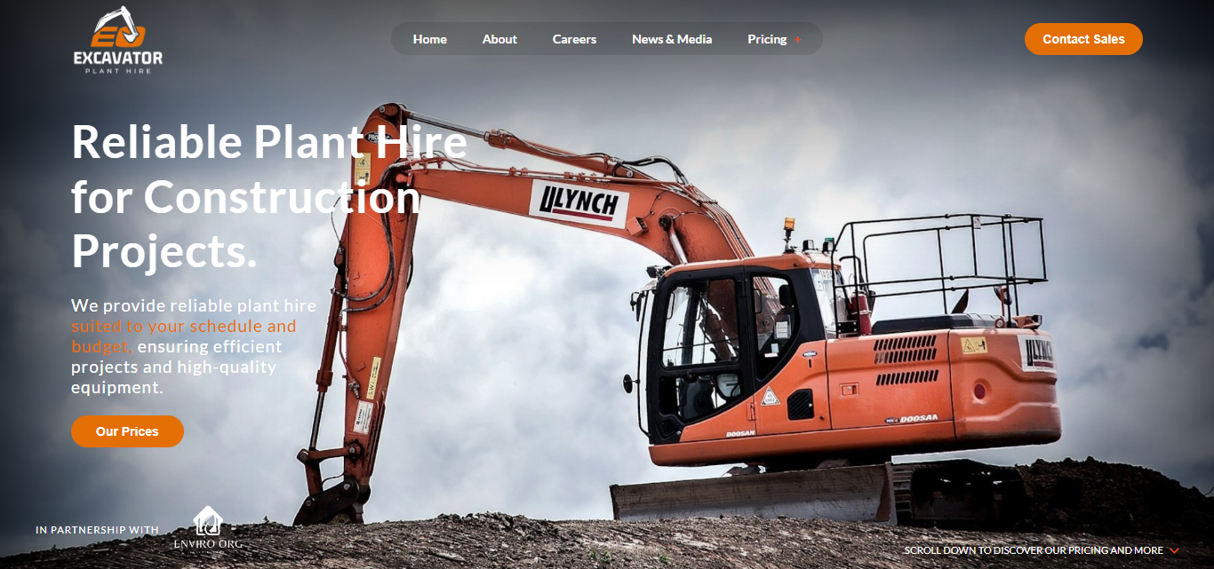 Construction company website design